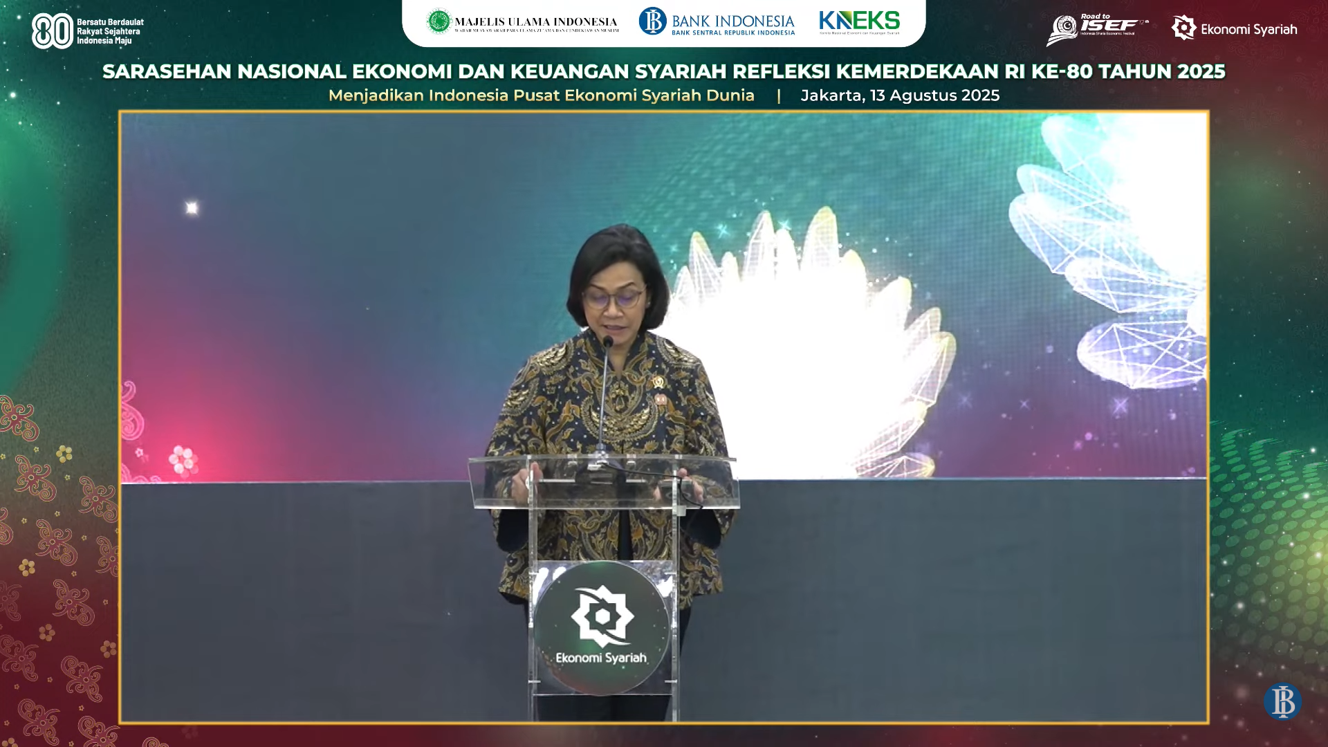 Sri Mulyani: Kebijakan Fiskal Jadi Kunci Jadikan Indonesia Pusat Ekonomi Syariah Dunia