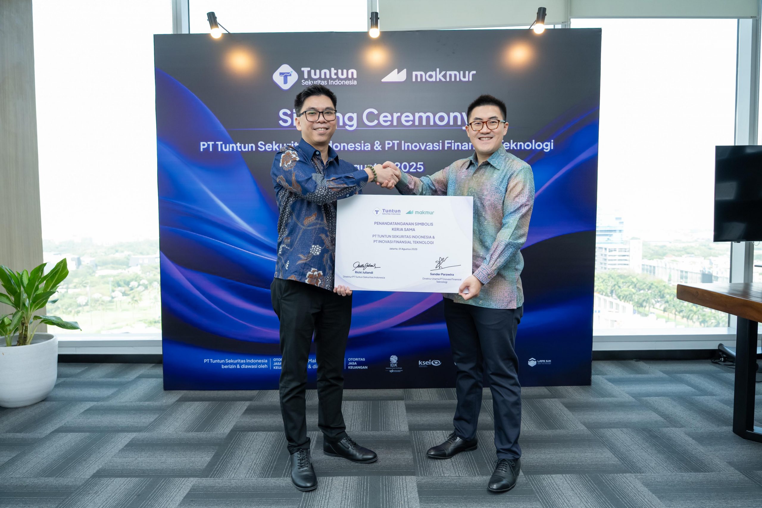 Tuntun Sekuritas dan Makmur Resmikan Kemitraan Strategis Gerai APERD, Perluas Akses Investasi Reksa Dana yang Terintegrasi dan Terpercaya