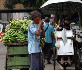 Tetap Ditarik Walau Sedang Tak Menarik
Penjual pisang beristirahat di pinggir jalan Raya Cipulir, Cileduk, Sabtu, 1 Juni 2024, di sela perjalanannya mengantar dagangan. Sejumlah pedagang pisang di Pasar Kebayoran Lama mengeluhkan penjualannya menurun. | Foto: Media Asuransi/Arief Wahyudi